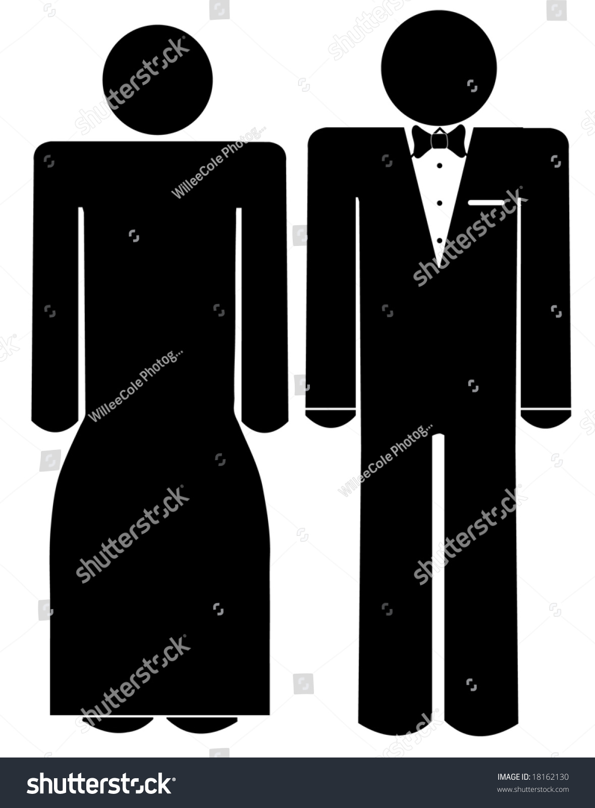 Man Woman Figures Dressed Formal Wear Stock Illustration 18162130 ...