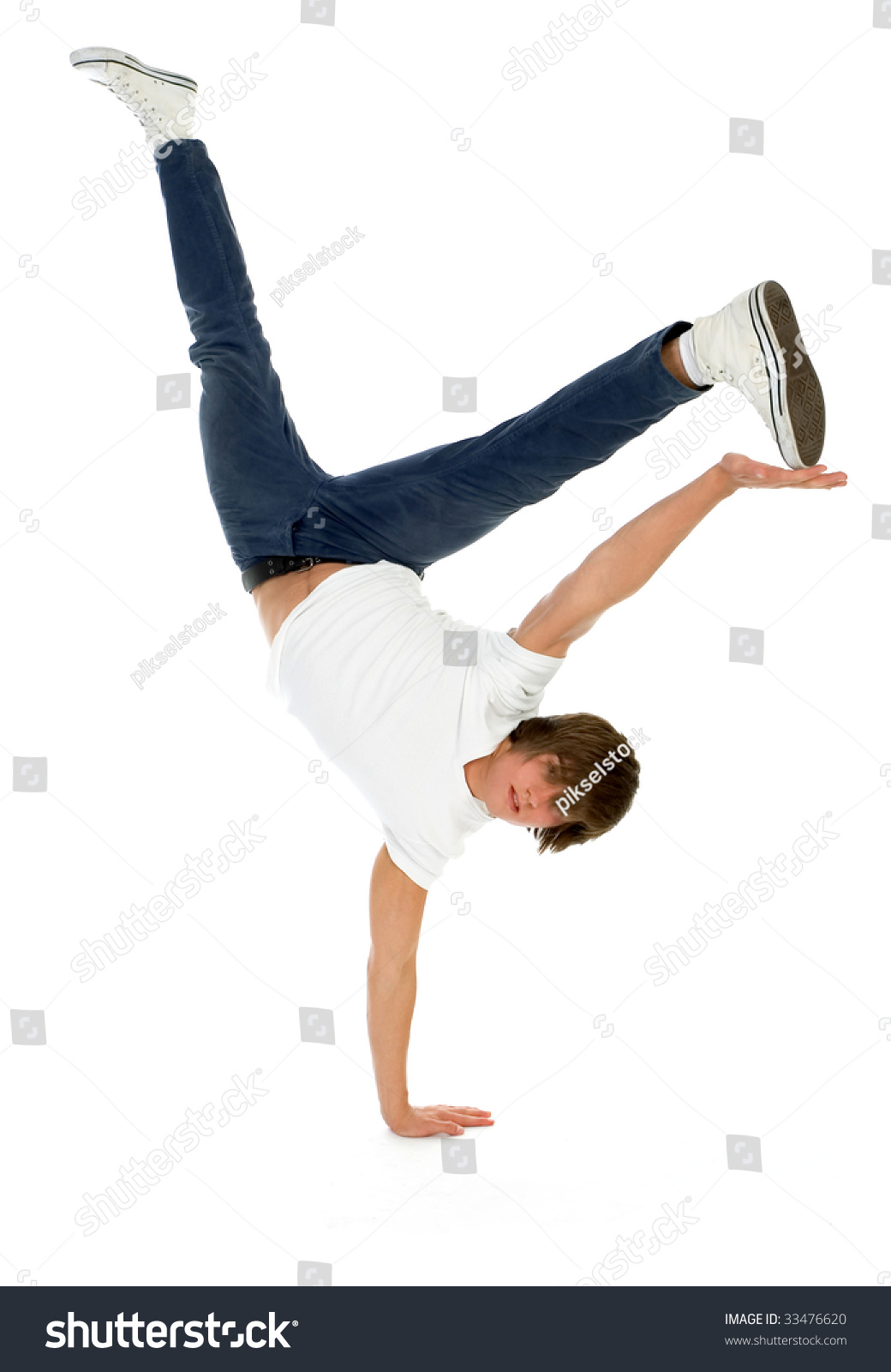 Man Balancing On One Hand Stock Photo 33476620 : Shutterstock