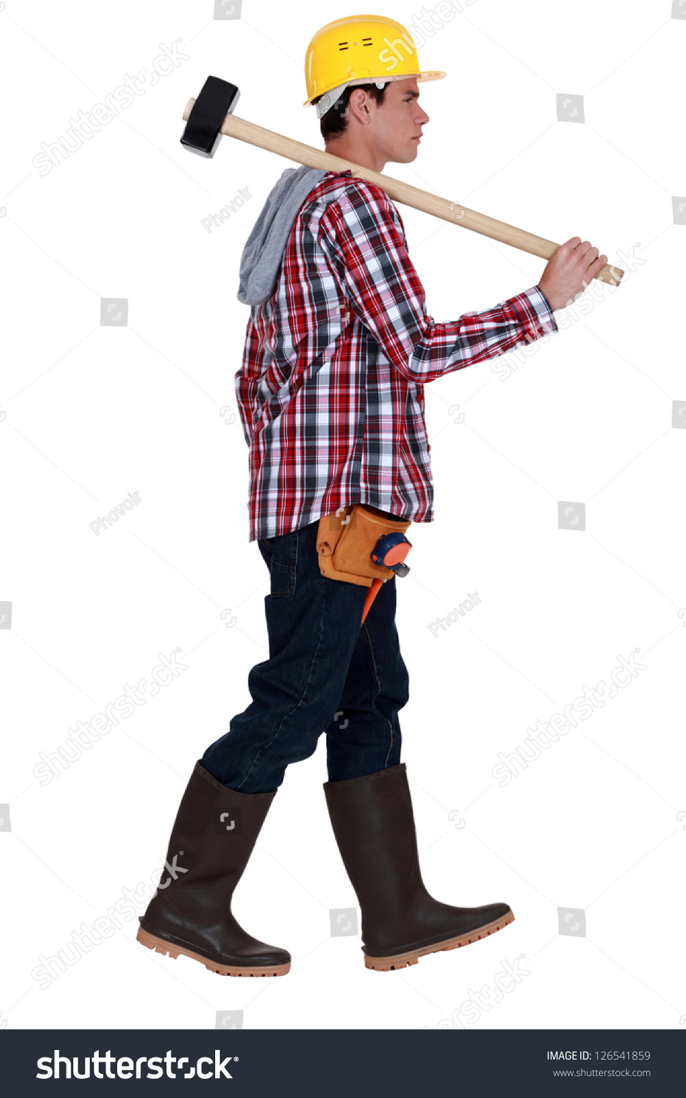 Man Carrying Sledge-Hammer Stock Photo 126541859 : Shutterstock