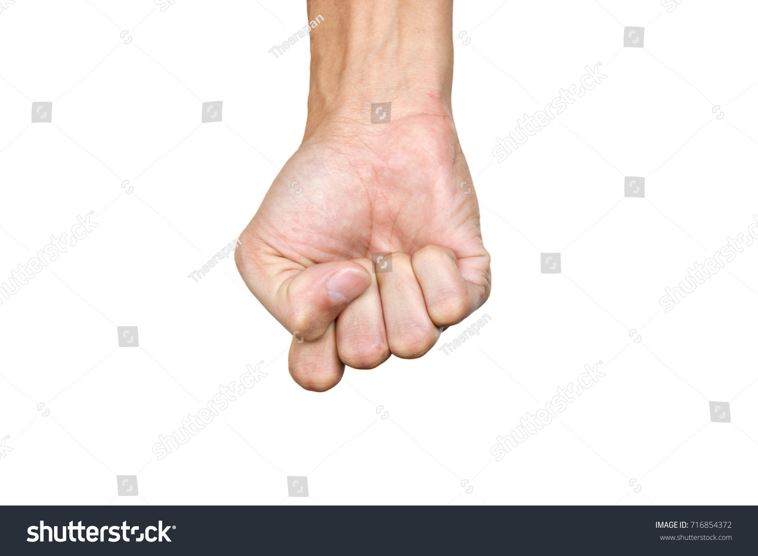 Man Clenched Fist Punch Isolated On Stock Photo 716854372 | Shutterstock