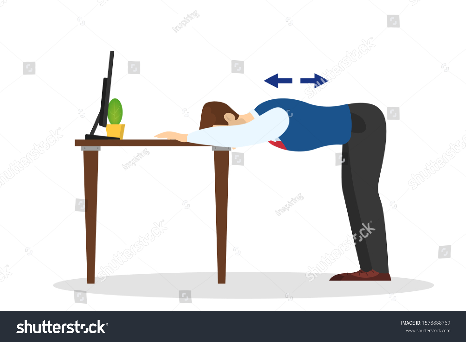 Doing Stretches At Desk Stock Illustrations Images Vectors