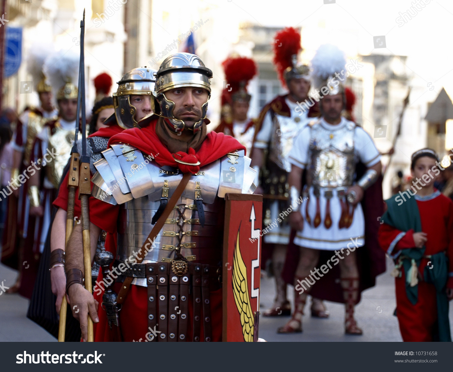 Man Dressed Roman Legionnaire During Reenactment Stock Photo 10731658 ...