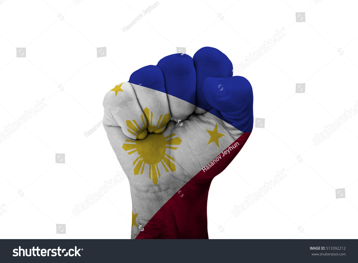 Man Hand Fist Of Philippines Flag Painted Stock Photo 513392212 ...