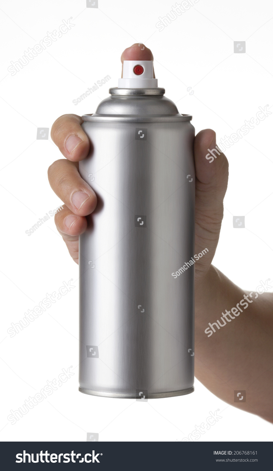 Man Hand Holding Blank Aluminum Spray Stock Photo 206768161 - Shutterstock