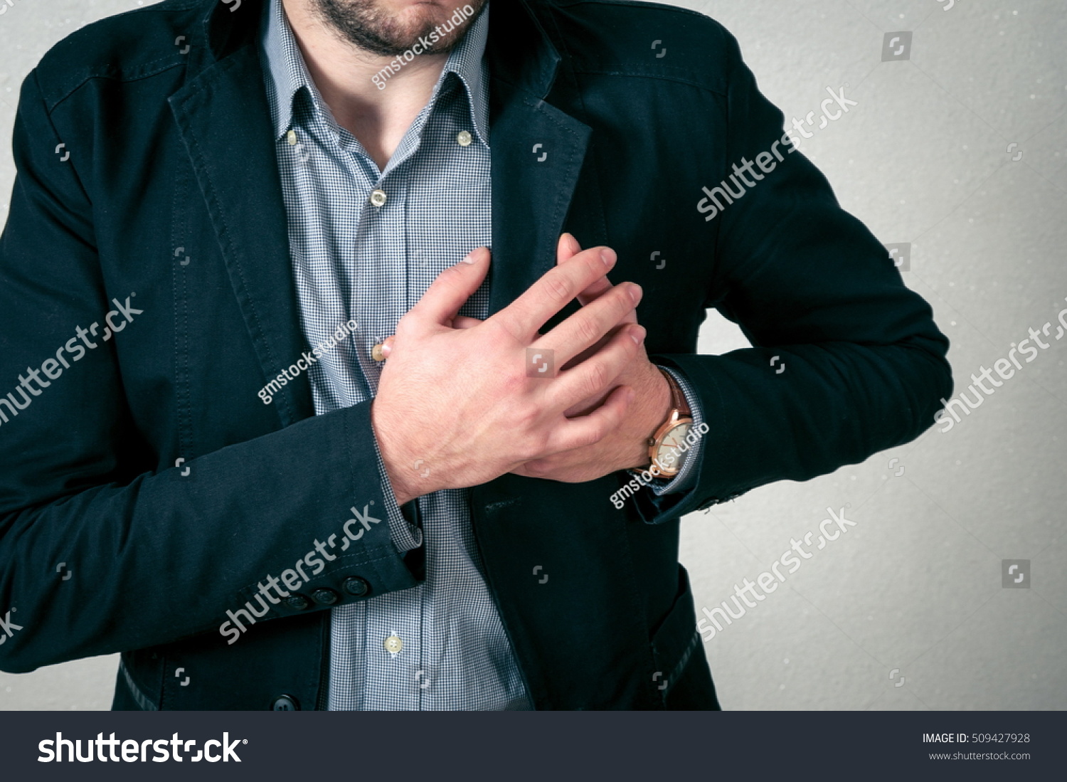 Man Has A Heart Pain Stock Photo 509427928 : Shutterstock