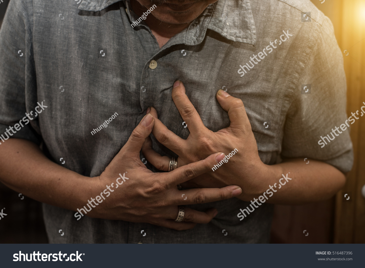 Man having a heart attack.