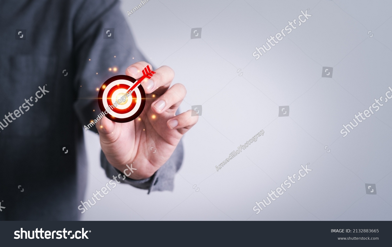 Man Holding Dart Success Goals Targeting Stock Photo 2132883665 ...