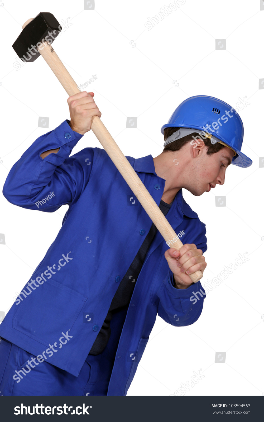 Man Holding Sledgehammer Stock Photo 108594563 : Shutterstock