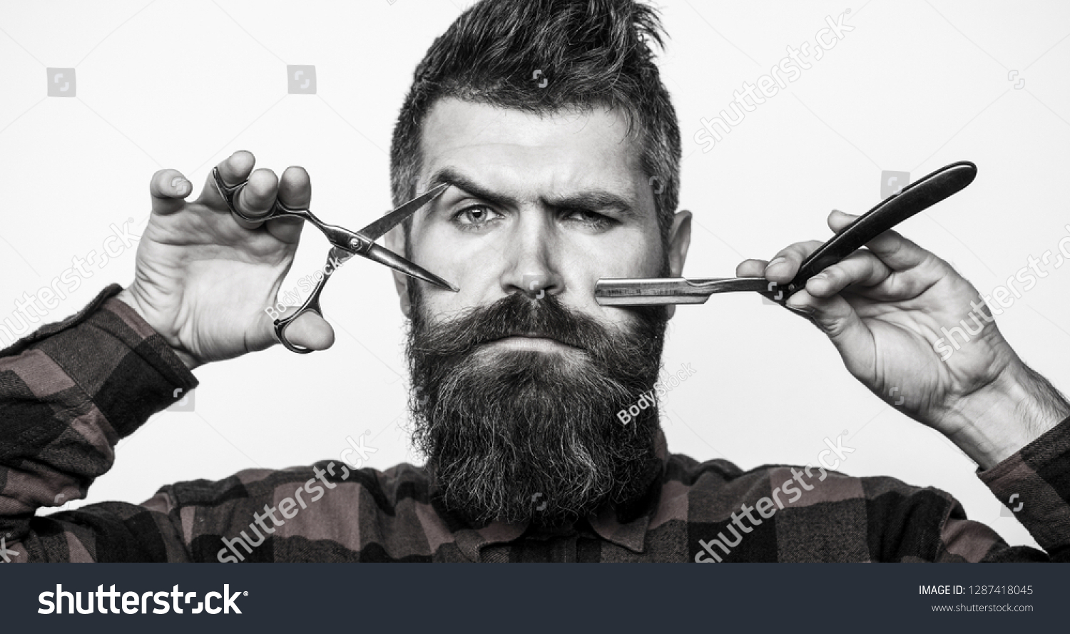 Man Barbershop Bearded Man Lush Beard Royalty Free Stock Image