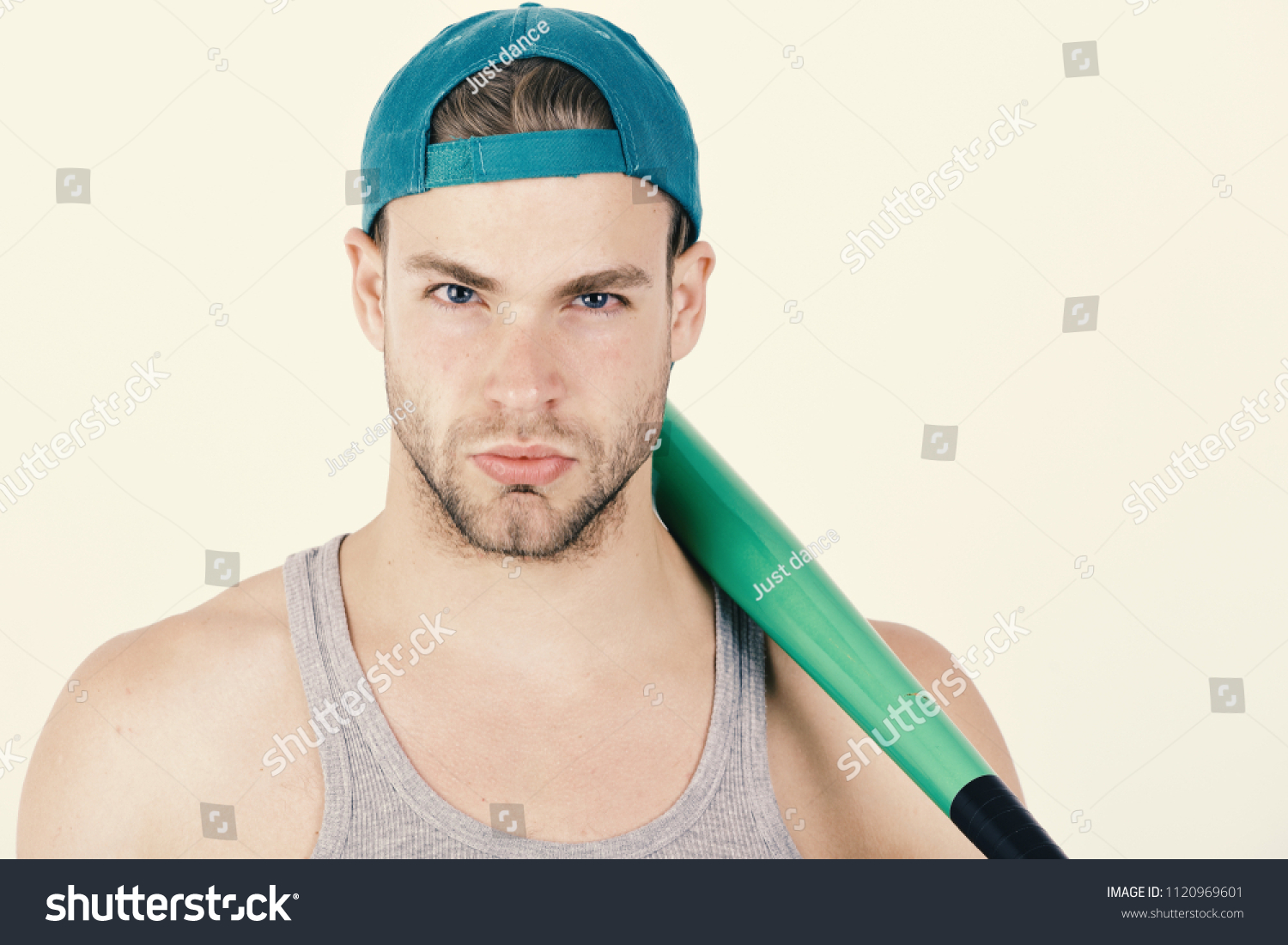 bright green baseball cap