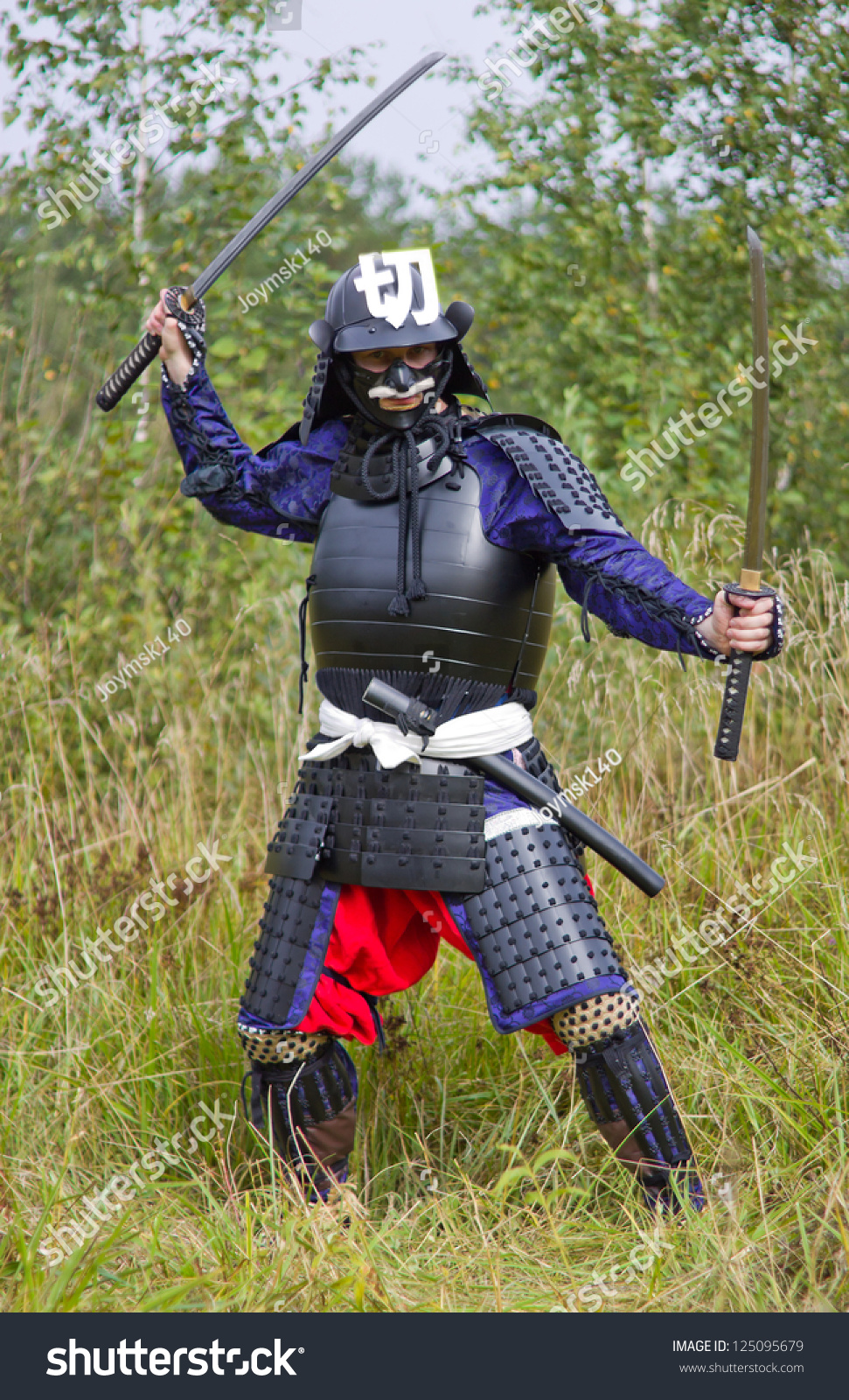 Man Japanese Medieval Samurai Armor Toseigusoku Stockfoto 125095679 Shutterstock