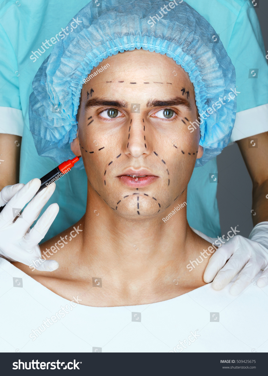 Man Medical Hat Before Plastic Surgery Stock Photo Edit Now