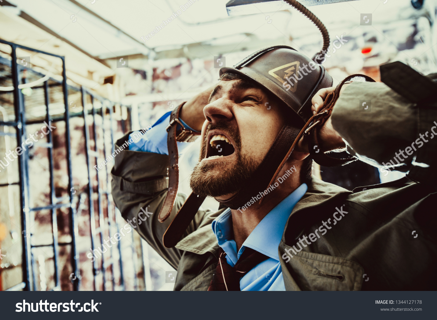Man Acting Prisoner Sitting Electric Chair Stock Photo 1344127178 |  Shutterstock