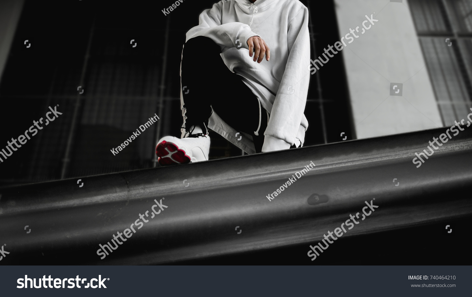 Man Standing On Railing Urban Photo Stock Photo Edit Now 740464210