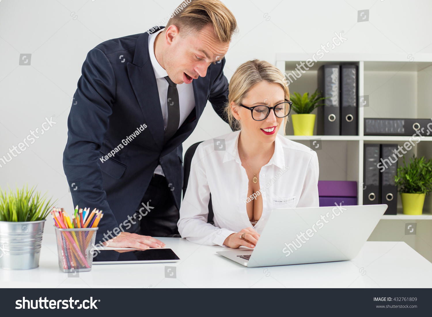 Man Looking Colleagues Cleavage Stock Photo 432761809 Shutterstock