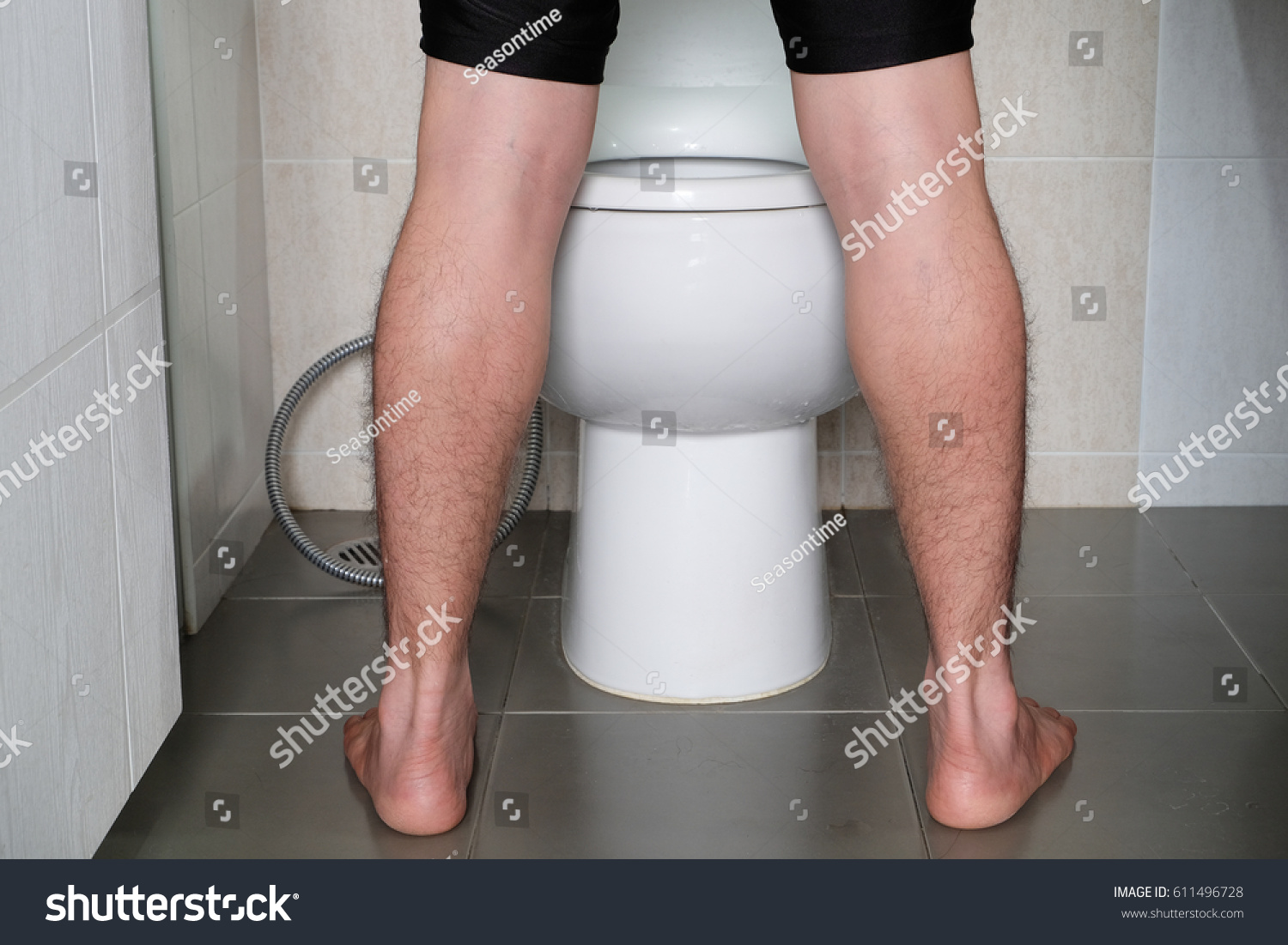 Man Peeing Toilet Bowl Restroom Back Stock Photo 611496728 Shutterstock