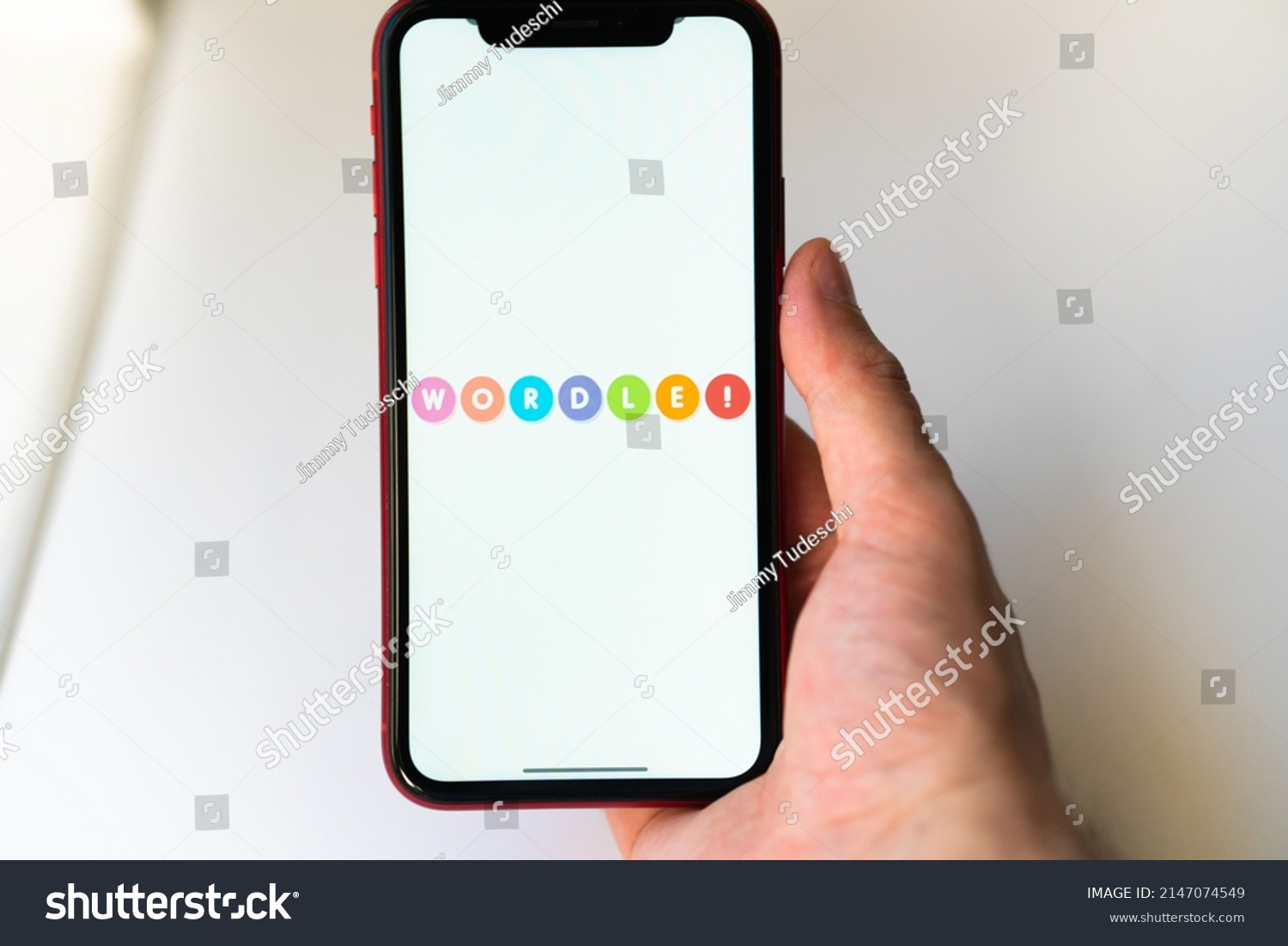 Man Plays Wordle On Official App Stock Photo 2147074549  Shutterstock