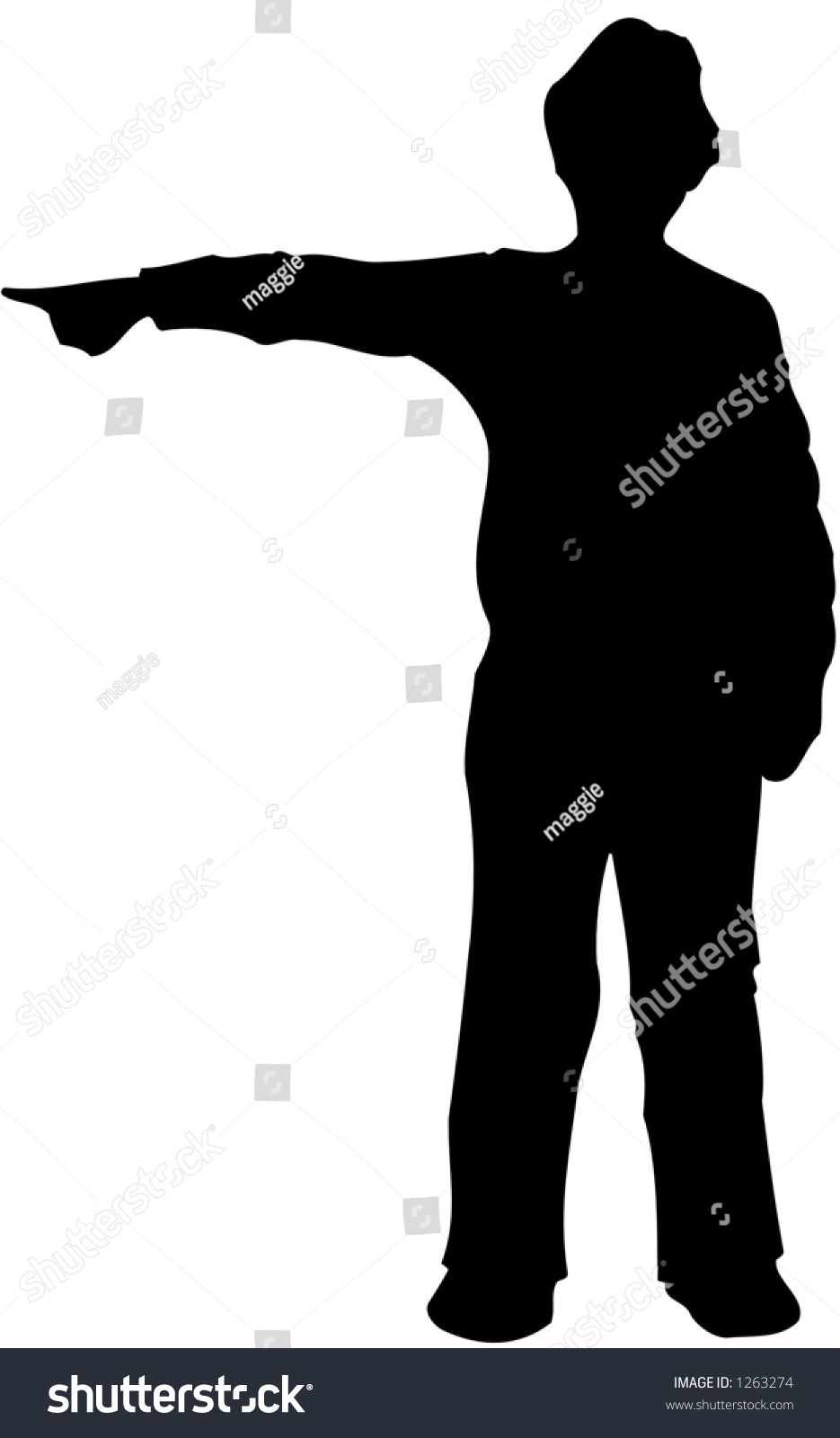 Man Pointing Silhouette Stock Photo 1263274 : Shutterstock