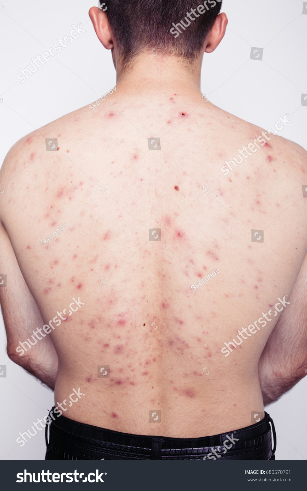 Man Posing Photo Studio Thin Body Royalty Free Stock Image