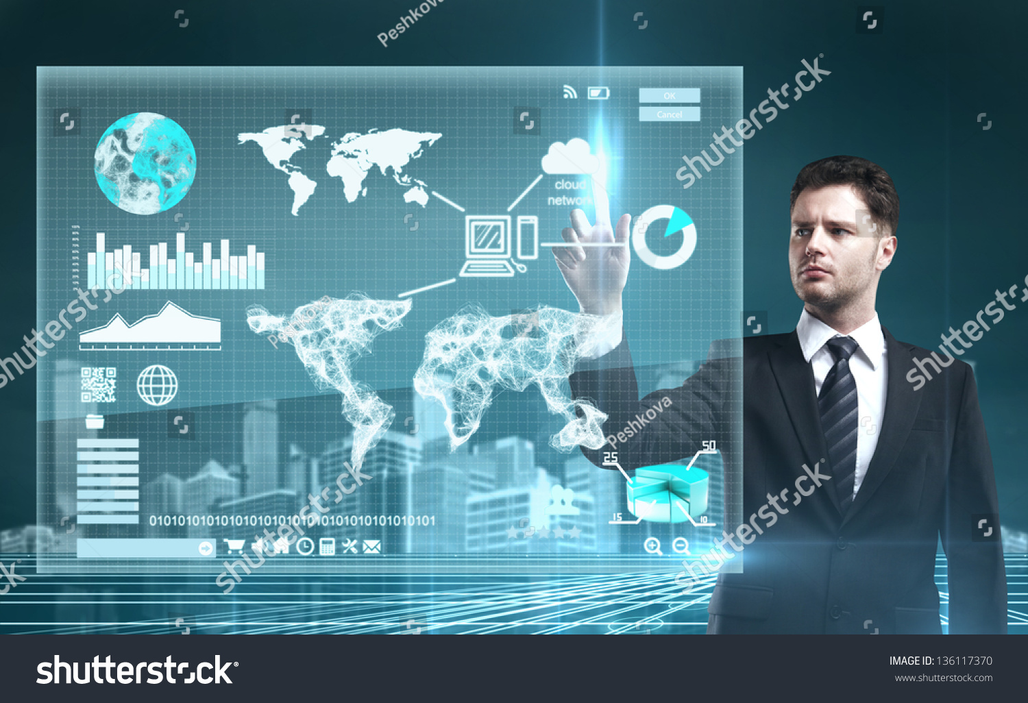 Man Pushing Interface High Resolution Stock Photo 136117370 | Shutterstock