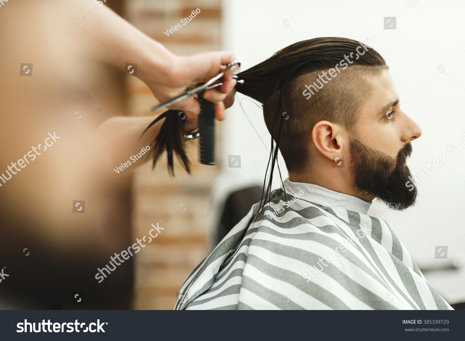 mans hands doing haircut man dark stock photo (edit now