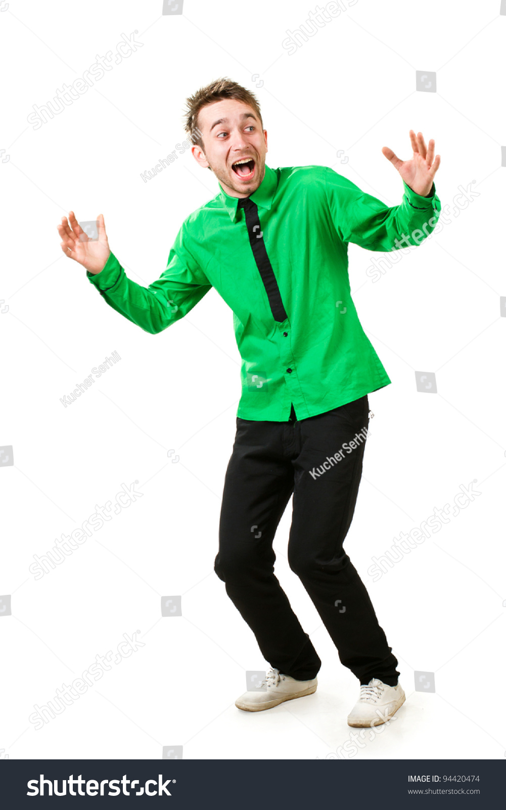 Man Screaming On A White Background Stock Photo 94420474 : Shutterstock