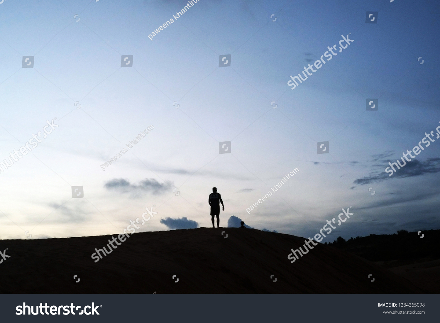 Man Shadow Walking Mountain Stock Photo 1284365098 | Shutterstock