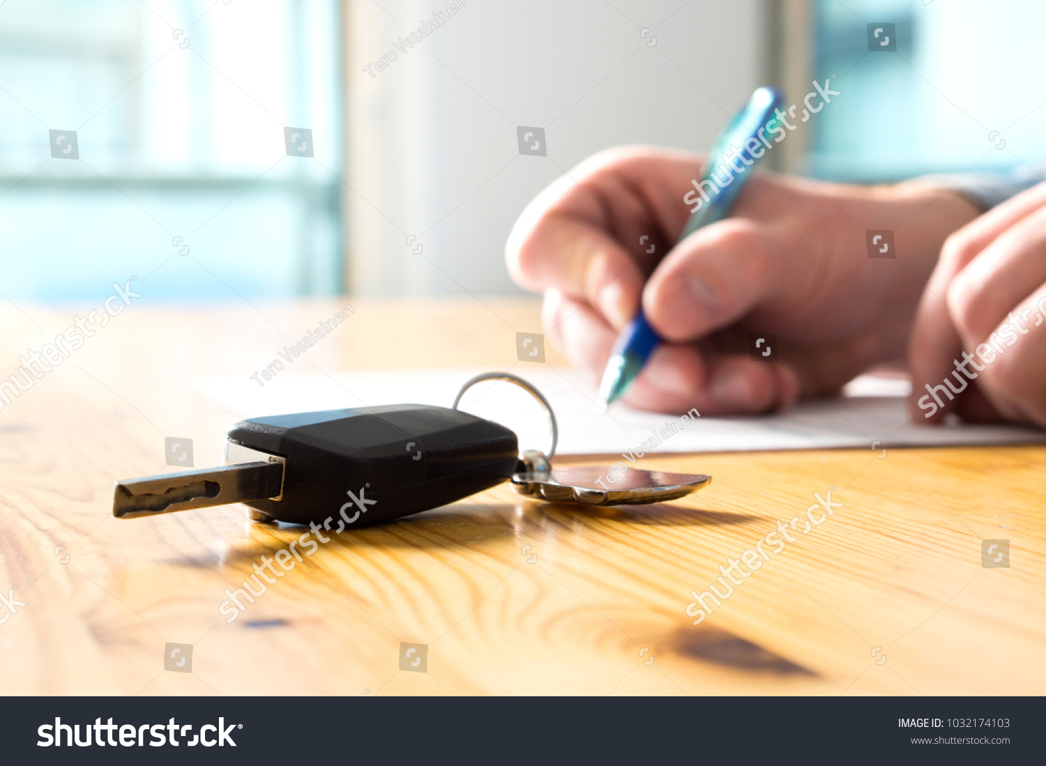 Man Signing Car Insurance Document Lease Stock Photo (Edit Now ...