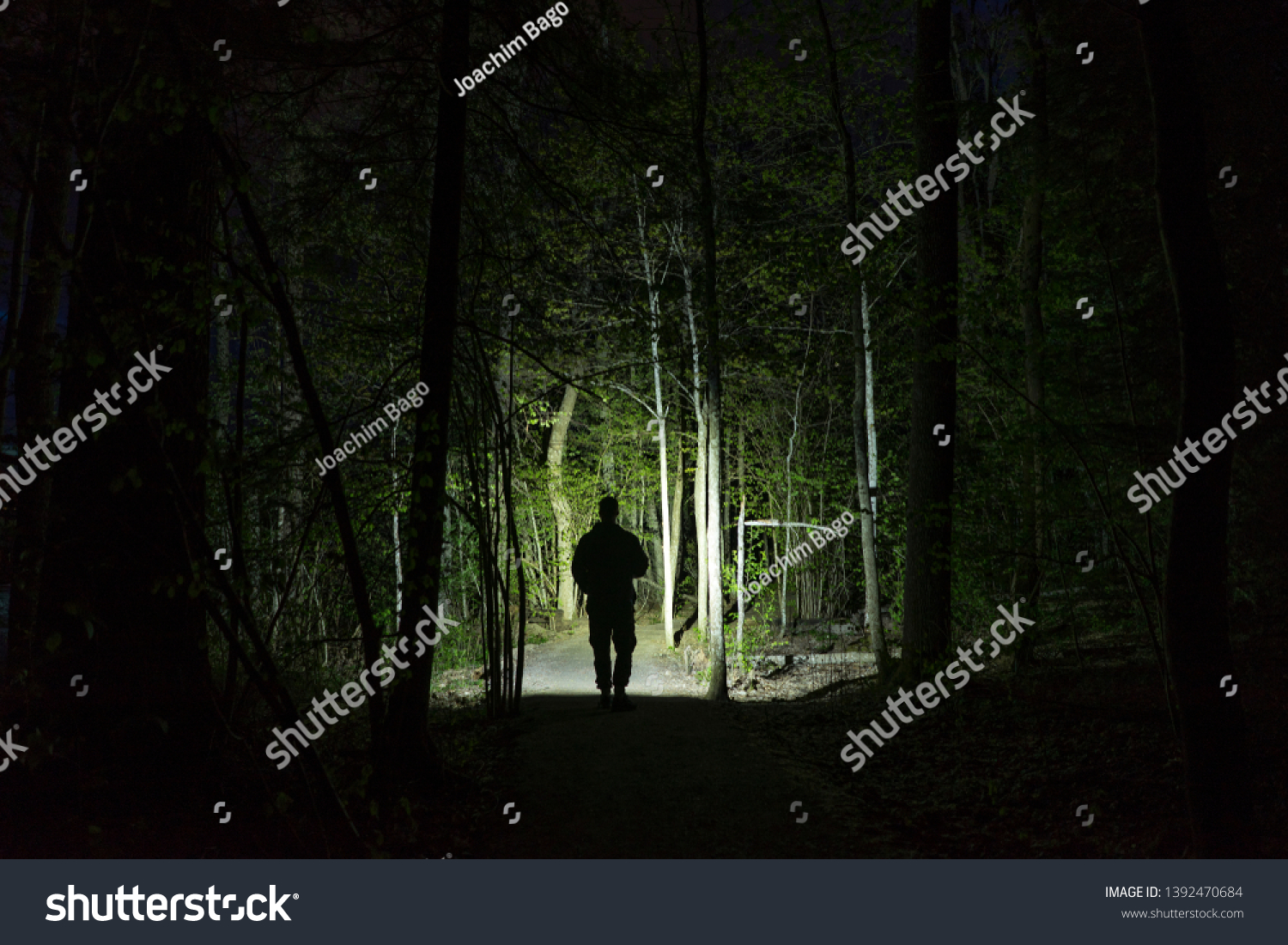 Person In The Dark Flashlight Stock Photos, Images & Photography 