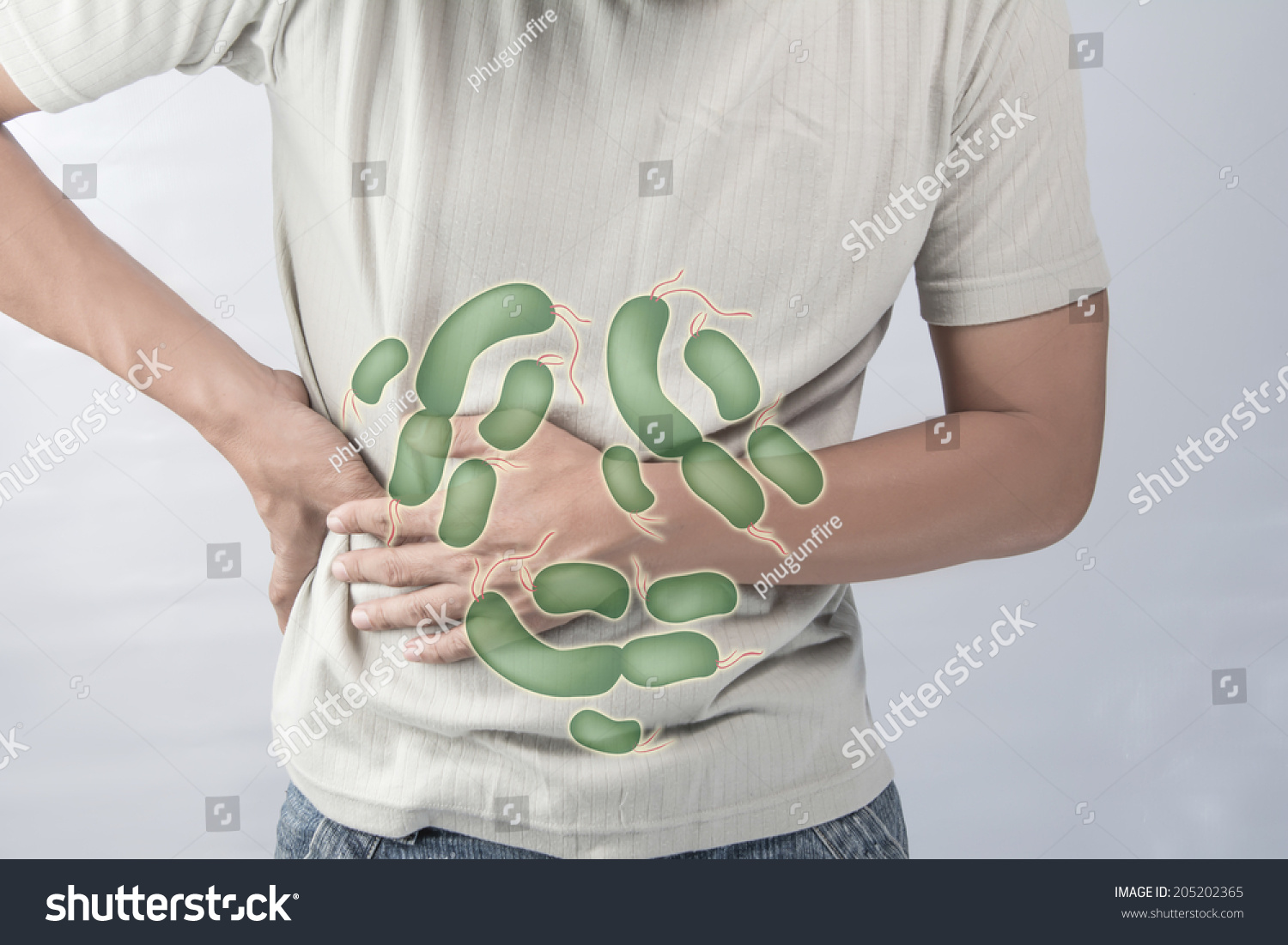 Man Stomach Ache Bacteria Stock Photo Edit Now 205202365 shutterstock