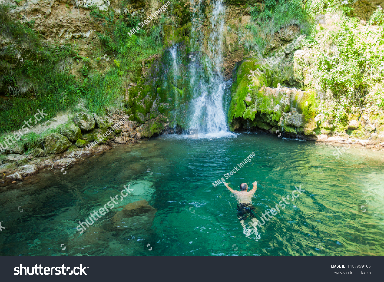 Man Swimming Clear Water Natural Photo (Edit Now) 1487999105
