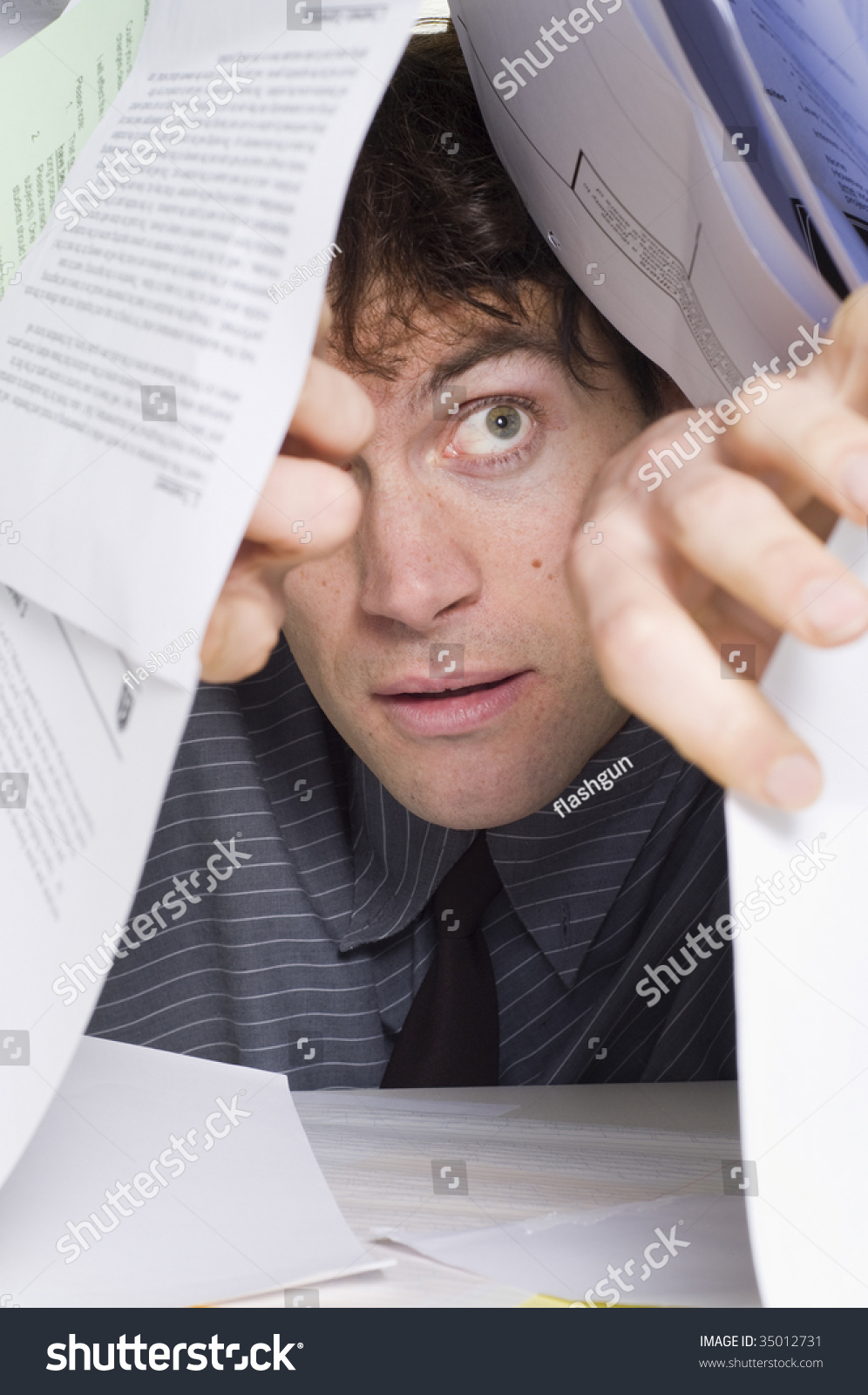 Man Trapped Under Pile Paper Work Stock Photo 35012731 - Shutterstock