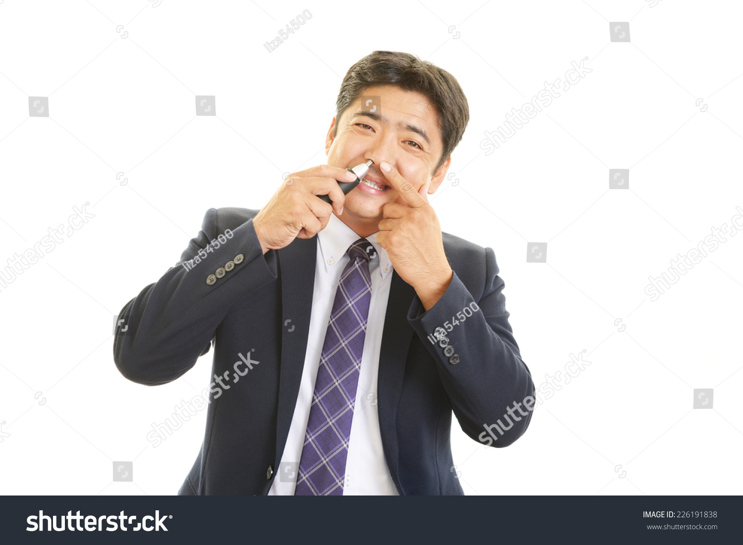 Man Using Nose Hair Trimmer Stock Photo Edit Now 226191838