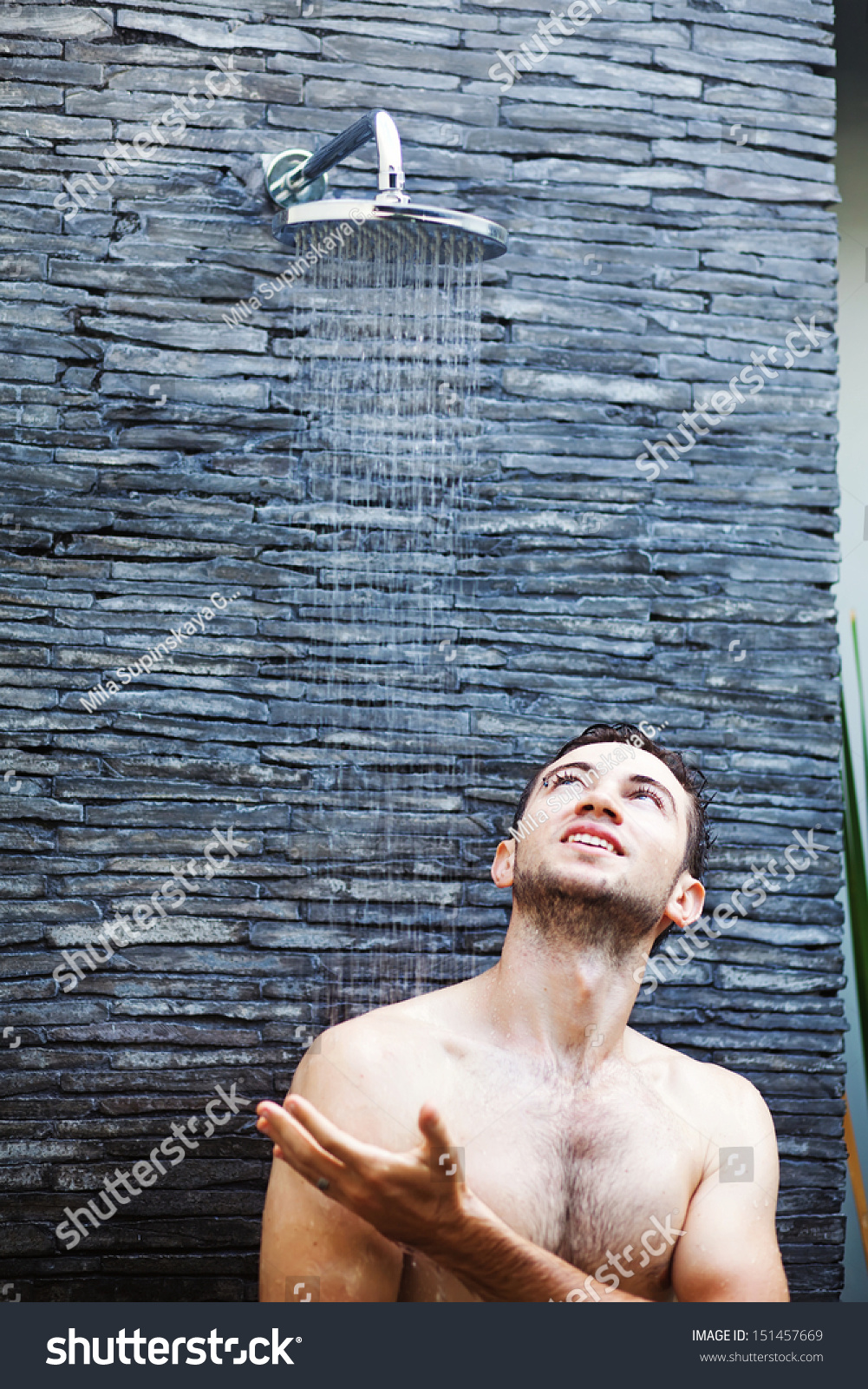 Man Washing In Shower Stock Photo 151457669 Shutterstock