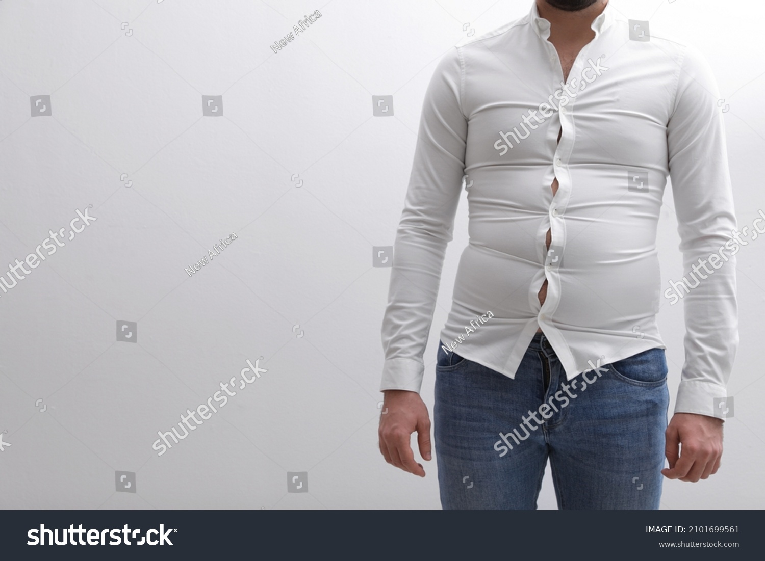 fat man with tight shirt