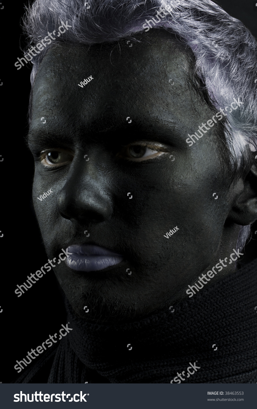 Man With Black Face Stock Photo 38463553 : Shutterstock