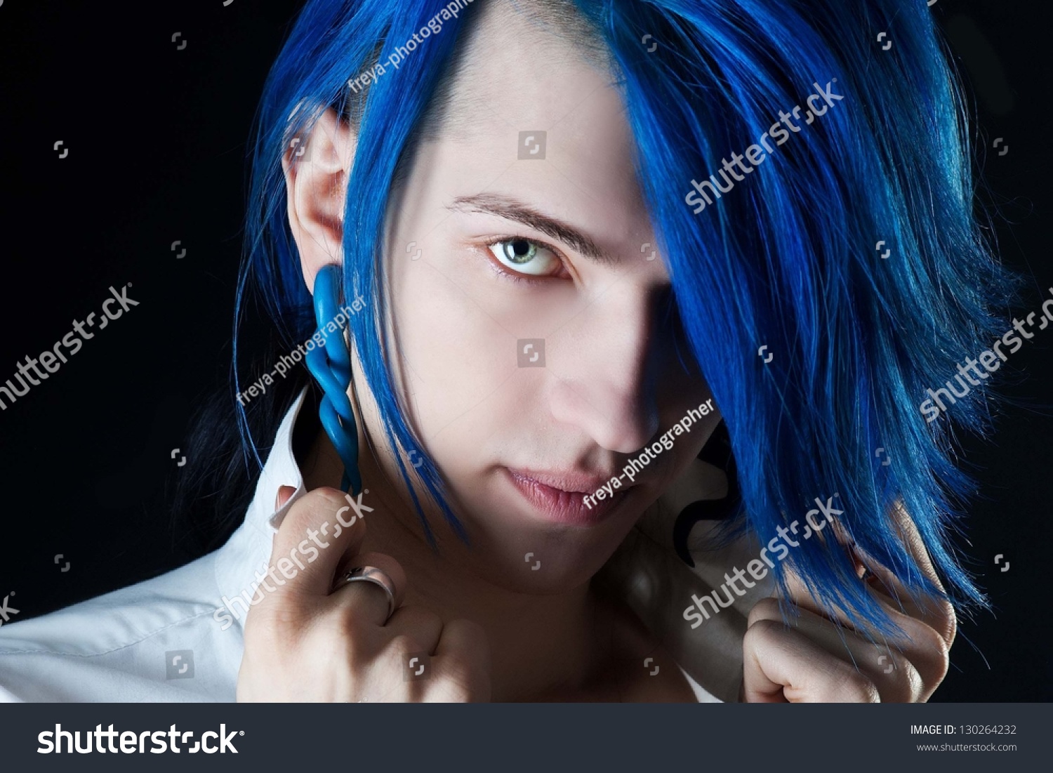 Man Blue Hair Stock Photo 130264232 | Shutterstock