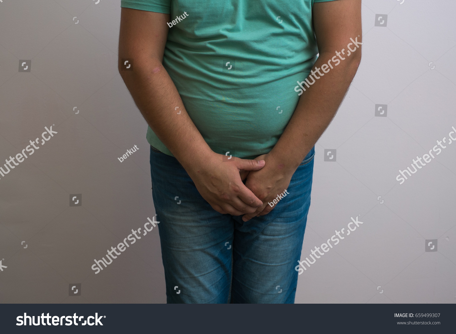 Man Hands Holding His Crotch He Stock Photo 659499307 Shutterstock