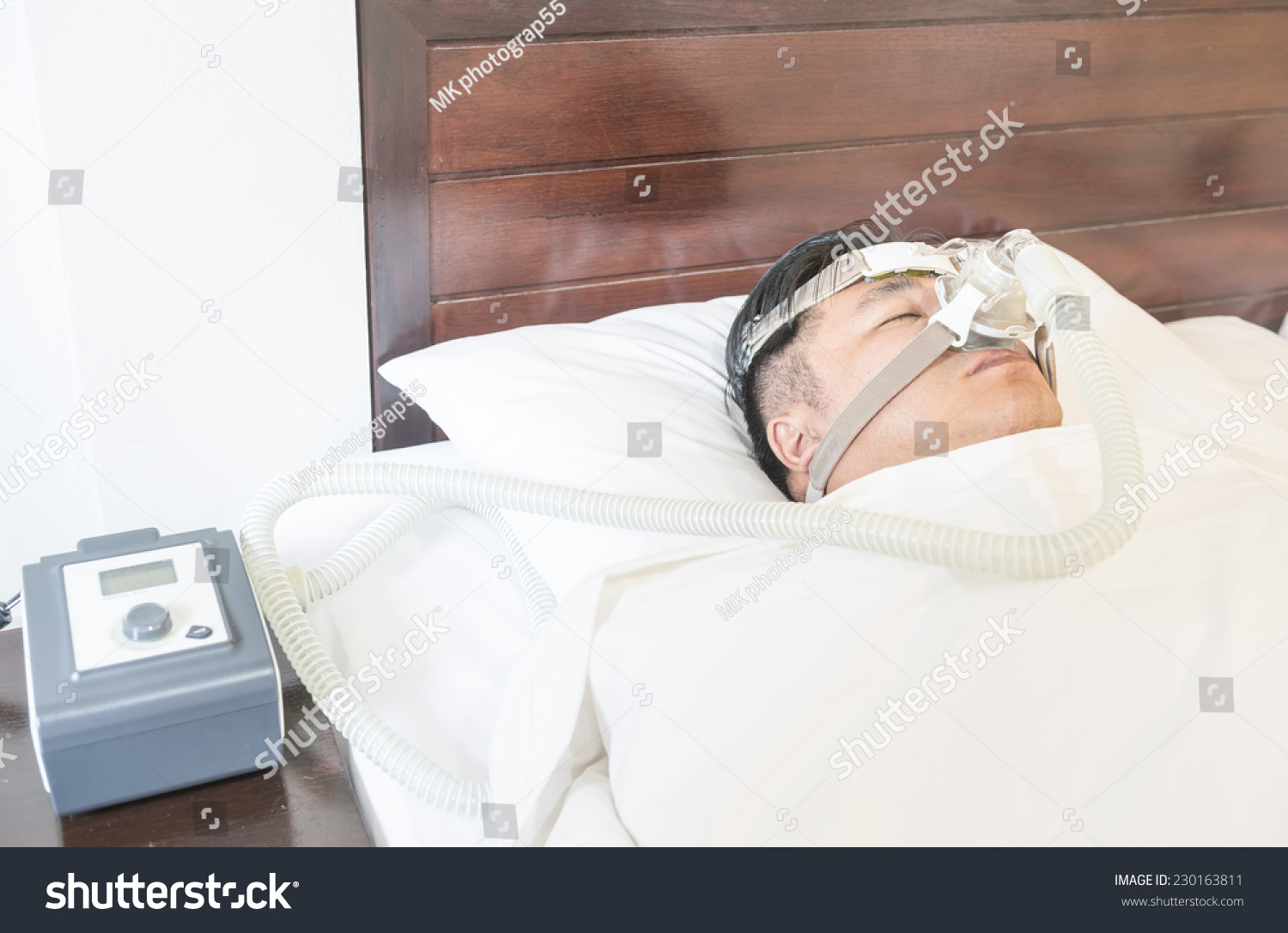 Man Sleep Apnea Cpap Machine Stock Photo Edit Now 230163811