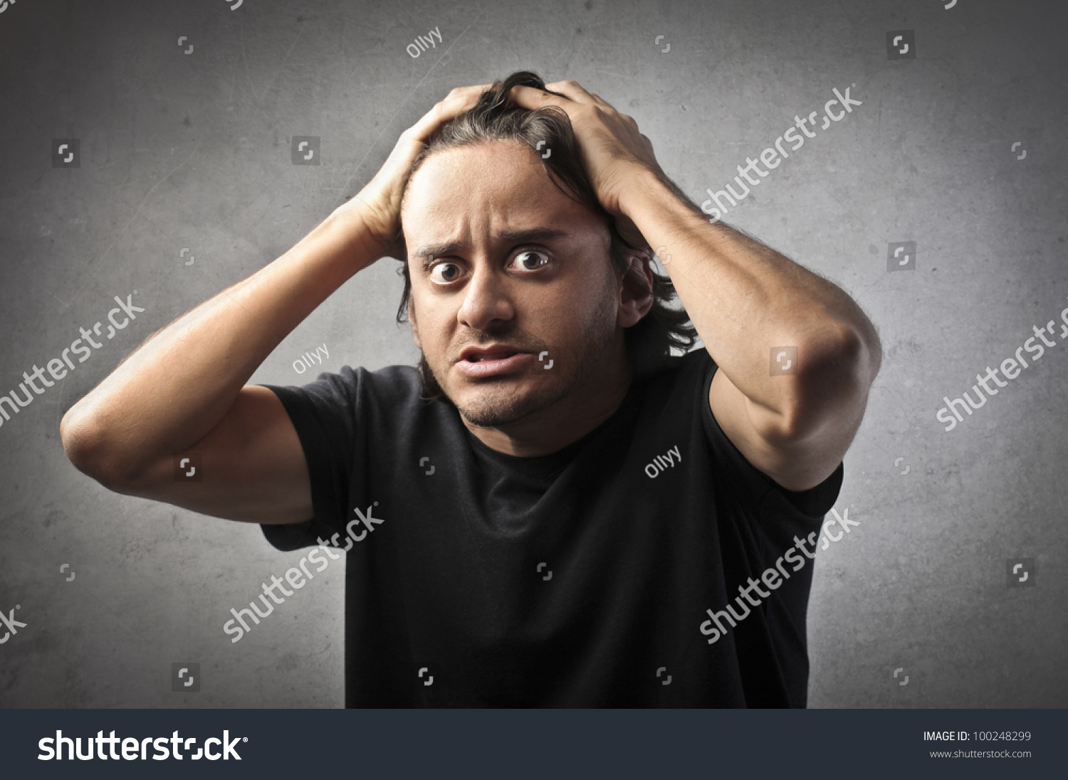 Man With Worried Expression Stock Photo 100248299 : Shutterstock