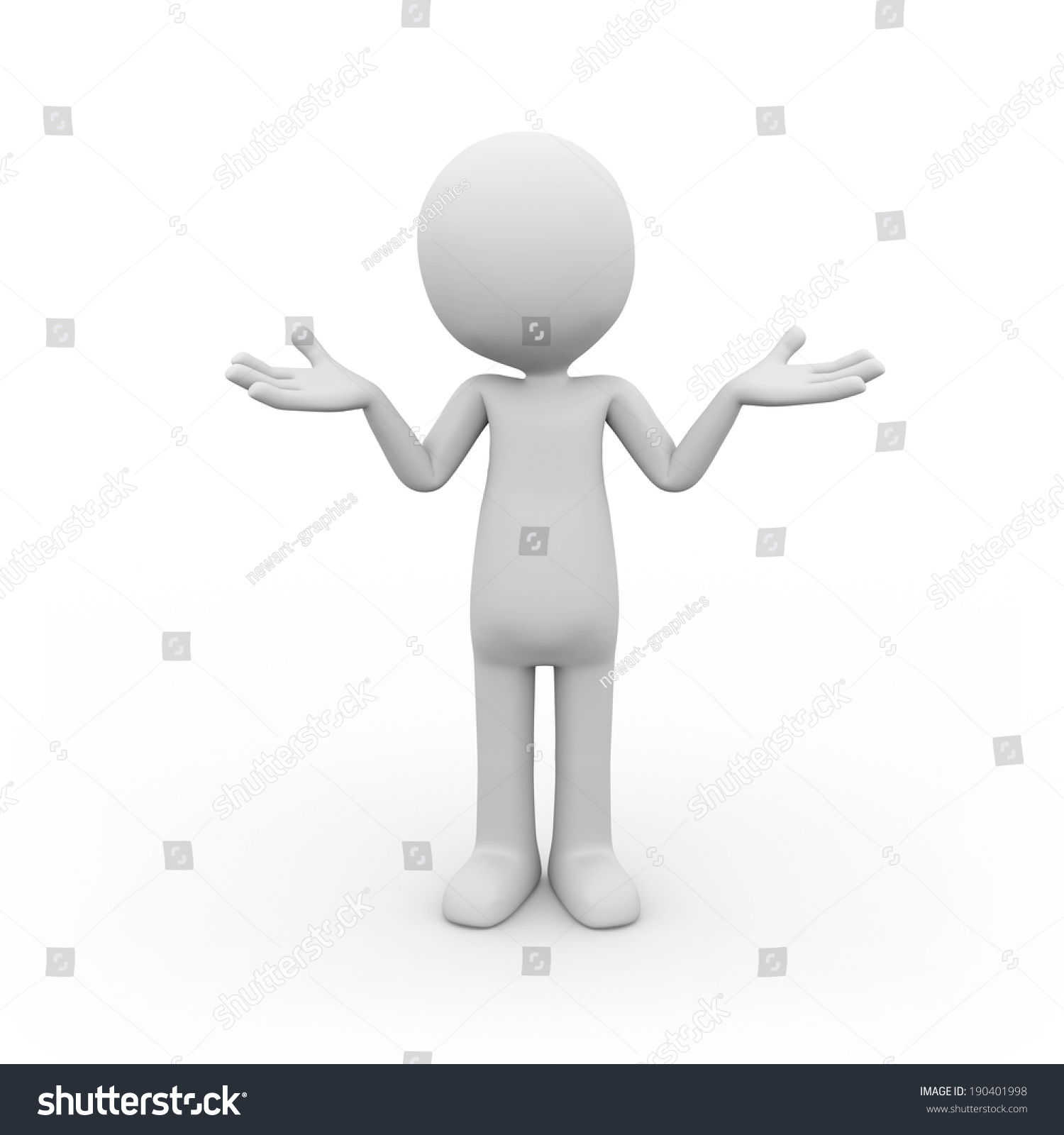 Man Wondering On White Background Stock Illustration 190401998