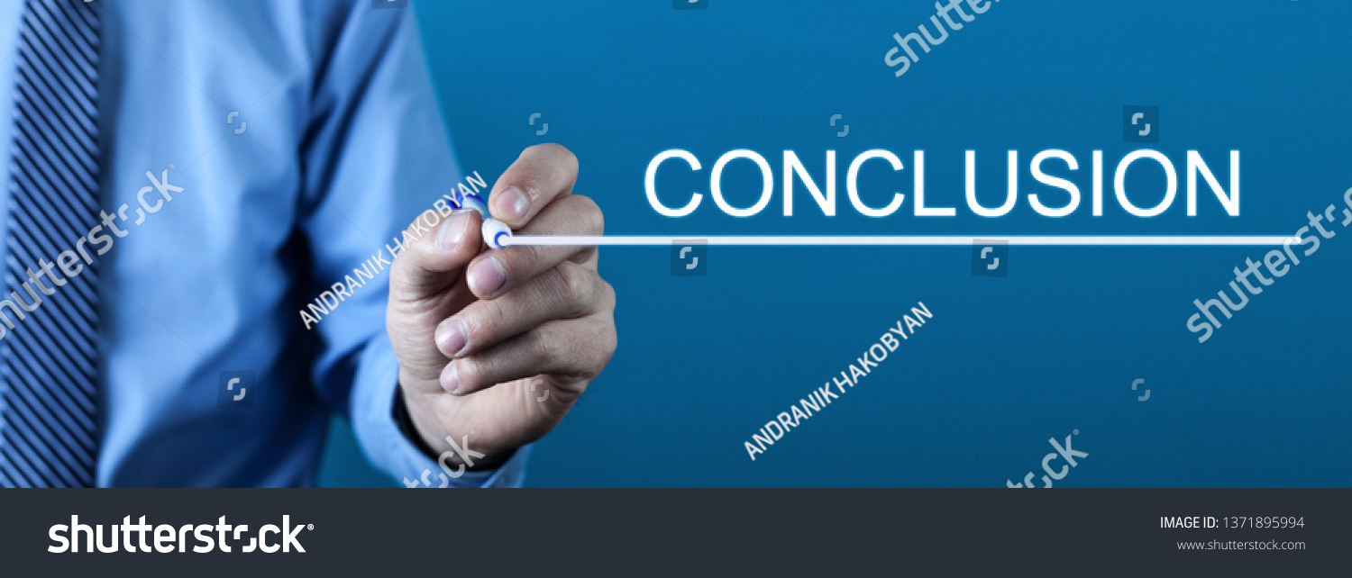 Man Writing Conclusion Text Screen Stock Photo 1371895994 | Shutterstock