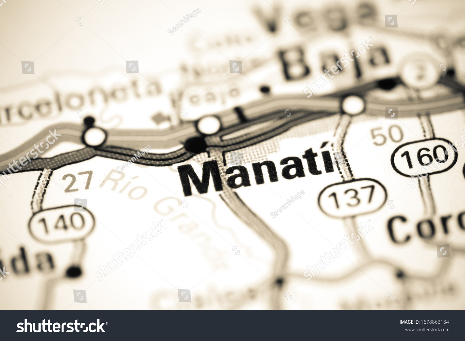 Manati Puerto Rico On Map Stock Photo 1678863184 | Shutterstock