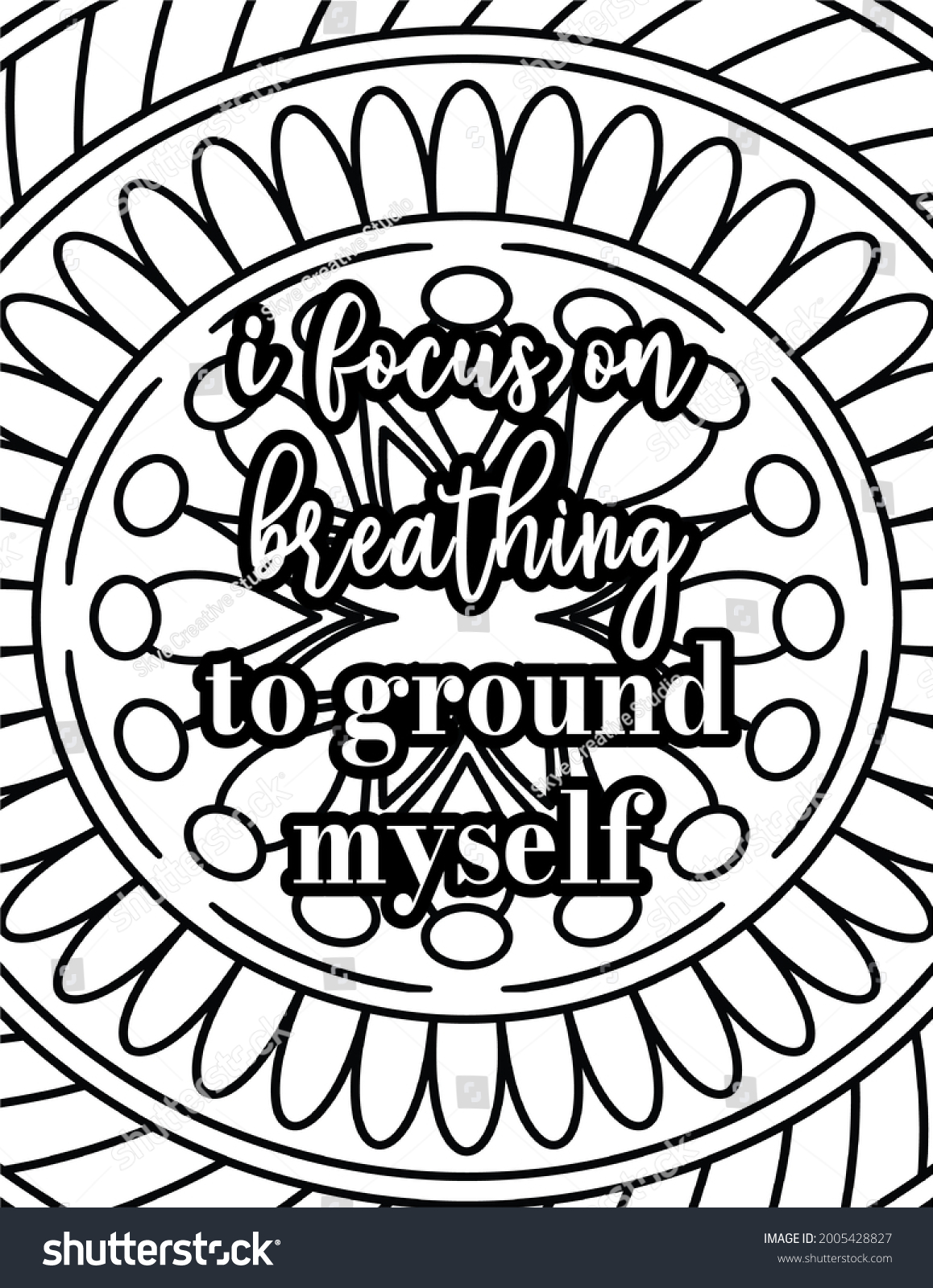 Mandala Coloring Pages Motivational Inspirational Quotes Stock ...