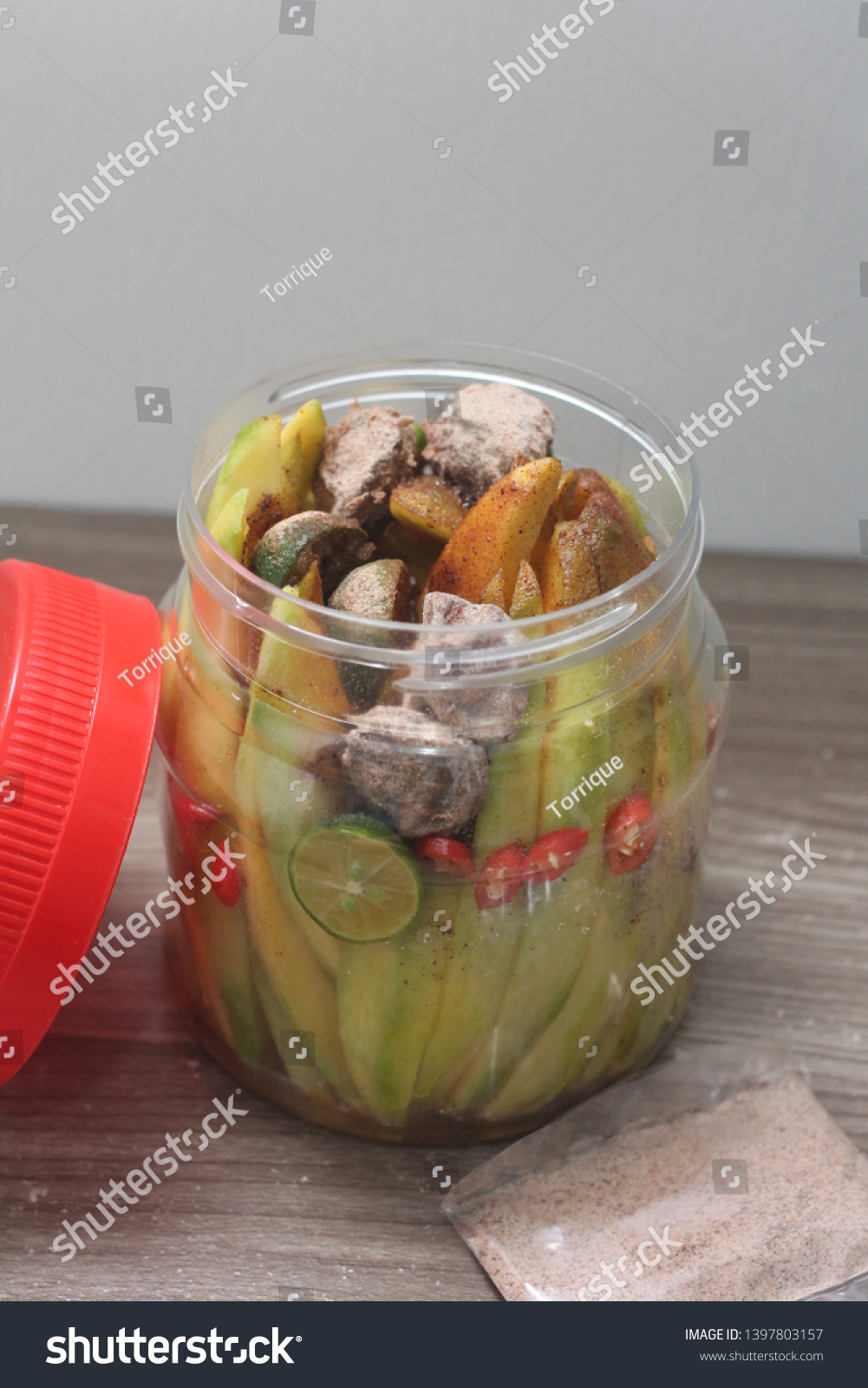 Mangga Asam Boi Jar Sliced Malaysian Stock Photo Edit Now 1397803157