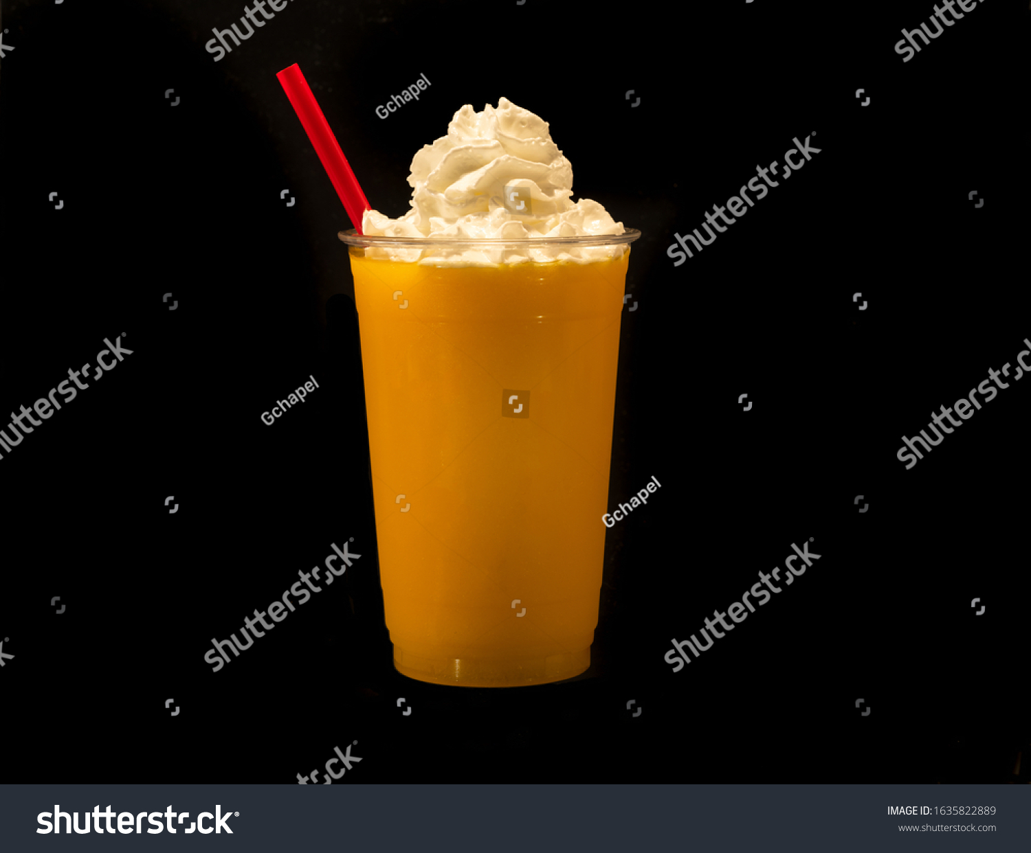 Mango Fruit Smoothie Clear Plastic Cup Stock Photo Edit Now