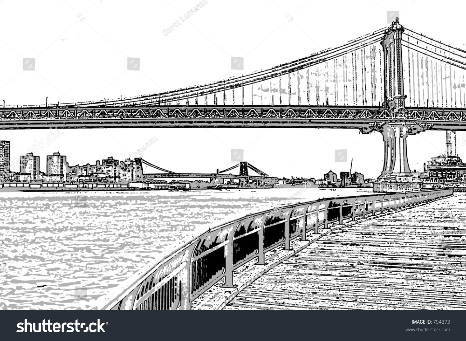 Manhattan Bridge Illustration - 794373 : Shutterstock