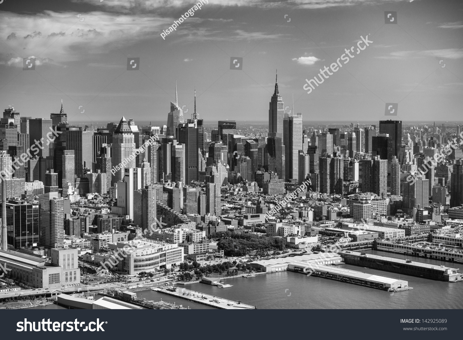 Manhattan New York City Aerial View Stock Photo 142925089