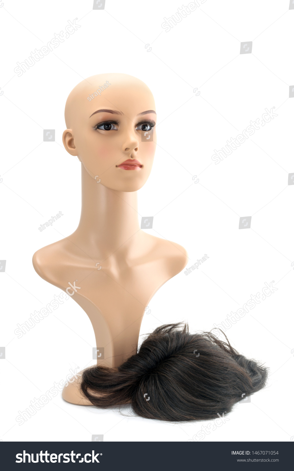 Tan Styrofoam Head with Elongated Neck Female