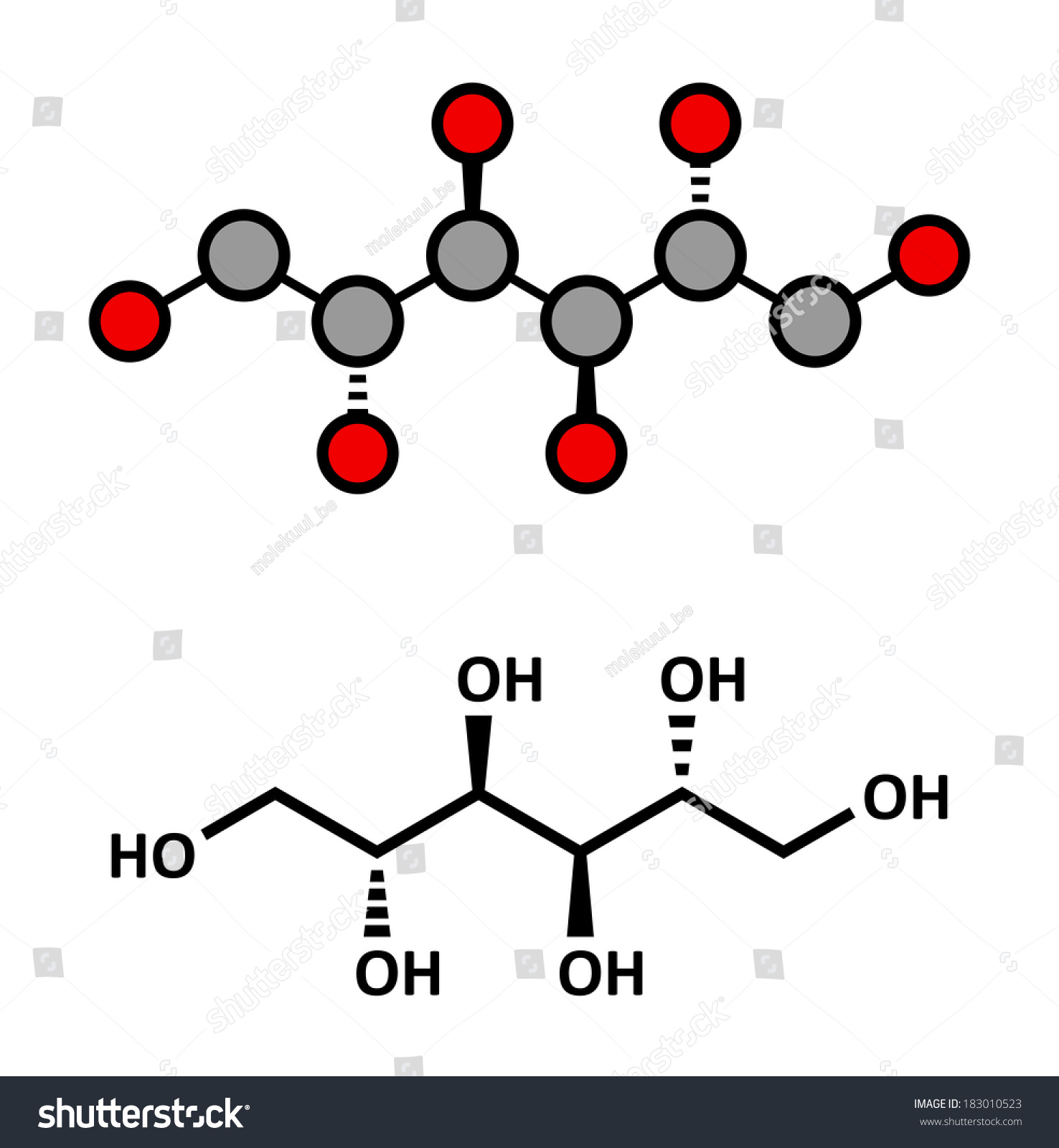 Mannitol Mannite Manna Sugar Molecule Used Stock Illustration 183010523 ...